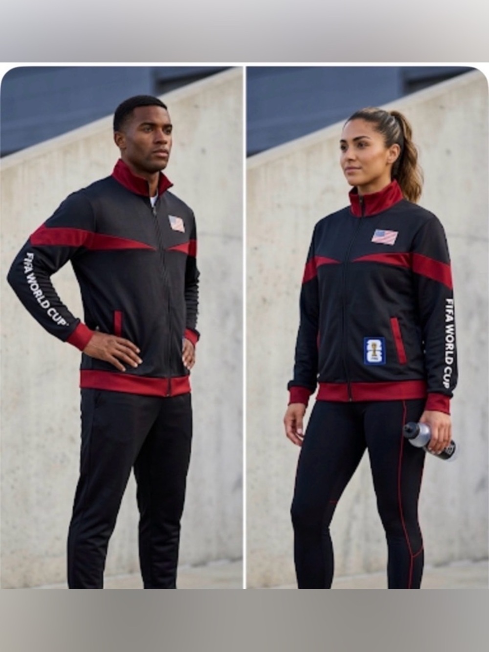 US Soccer Windbreaker Jacket in Black and Burgundy